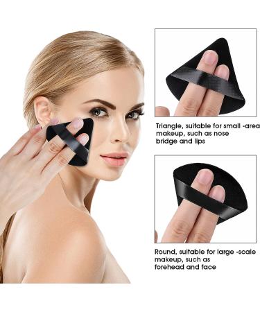 6 Pcs Black Sponge Loose Powder Puff Foundation Concealer Face Makeup Make Up Triangle Sponges Velour Beauty Setting Artist Grip Liner Body Skin Brighten Brow Lift Cosmetic Tools - Buy Online on GoSupps.com