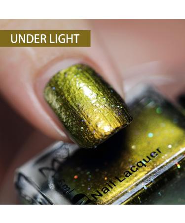 Nail Varnish - Chrome Nail Polish Quick Dry Nail Polishes Holo Glitter Nail Lacquer Iridescent Nail Art Varnish 7 Days Long Lasting Nail Paint Gel Polish (6ml) - Buy Online on GoSupps.com