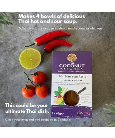 The Coconut Kitchen Thai Tom Yum Soup Paste Thai Ramen Laksa Hot & Sour Gluten Free (Pack of 2 x 130g) | 2 Pack - Buy Online on GoSupps.com