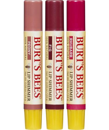 Burt's Bees Kissable Color Holiday Gift Set - 3 Lip Shimmers in Gift Box | Warm Collection - Peony Fig & Rhubarb - International Shipping Available - Buy Online on GoSupps.com