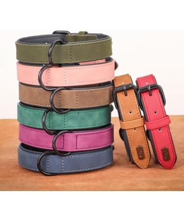 Didog Soft Padded Leather Dog Collar - Adjustable Durable Collar for Small Medium & Large Dogs - Blue (L: 33-40 cm) - Buy Online on GoSupps.com