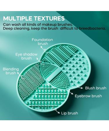 Buy Silicone Makeup Brush Cleaning Mat | Portable & Versatile Green Makeup Brush Cleaner Pad for All Sizes | Best eCommerce for International Shipping - Buy Online on GoSupps.com
