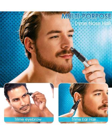 Professional Painless Ear & Nose Hair Trimmer - Dual-Edge Stainless Steel Blades for Men & Women | Electric Facial Hair Remover & Clipper - Buy Online on GoSupps.com