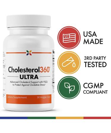 Stop Aging Now Cholesterol360 Ultra - Heart Health Supplement with PQQ, Vitamin C & Citrus Extract - 30 Vcaps - Buy Online on GoSupps.com