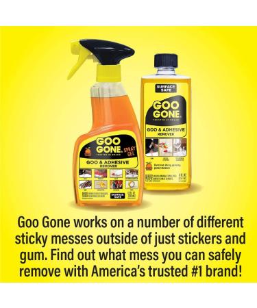 Goo Gone Original - 2 Ounce - Surface Safe Adhesive Remover Safely Removes Stickers Labels Decals Residue Tape Chewing Gum Grease Tar 2 Fl Oz (Pack of 1) - Buy Online on GoSupps.com