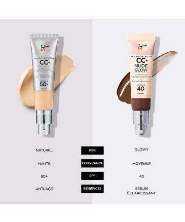 IT Cosmetics CC+ Nude Glow Your Skin But Better Cream Medium Coverage SPF40 Enriched with Peptides Collagen & Vitamins  - Buy Online on GoSupps.com