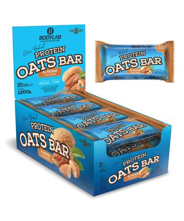 BODYLAB24 Protein Oats Bar Mandel 12 x 100g energy bar with 50g carbohydrates and 15g protein per bar top combination of energy and protein ideal before or after training almond 12 pieces (1 Pack) - Buy Online on GoSupps.com