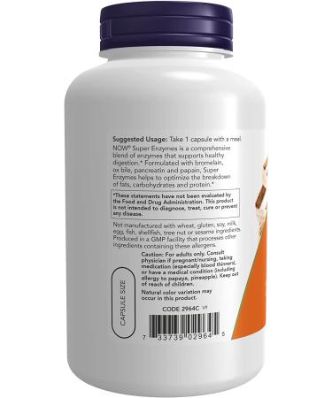 Now Foods Super Enzymes 180 Tablets - Digestive Health Support & Enzyme Supplement - Buy Online on GoSupps.com