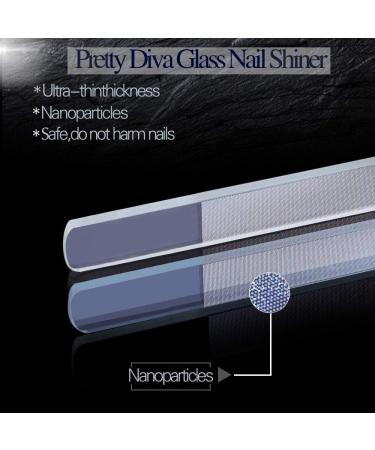 PrettyDiva Glass Nail Shiner - 2PCS Nano Glass Files and Buffer Set for Natural Nails - Crystal Clear Polisher for Adults & Kids - Buy Online on GoSupps.com