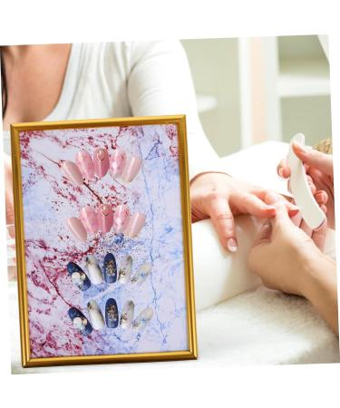 FRCOLOR 1pc Nail Display Board Nail Art Tools Nail Art Wall Holder Fake Display Polish Board Photo Nail Art Display Frame Manicure Holder Showing Rack Wall Bracket Magnet Wooden Pallet 30.5x21.5cm Golden - Buy Online on GoSupps.com