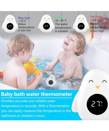 Digital Baby Bath Thermometer - LED Touchscreen Penguin for Safe Water Temperature - BPA Free Kids Swimming & Bathing Thermometer (White) - Buy Online on GoSupps.com