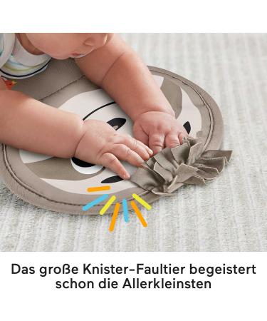 Fisher-Price Lazy Playing Pillow | Soothing Baby Game Pillow for 0-6 Months | Abdominal Play Plads with Vibration Bite Ring & Music | Perfect Baby Gift - Grr01 Sloth Multicolored - Buy Online on GoSupps.com