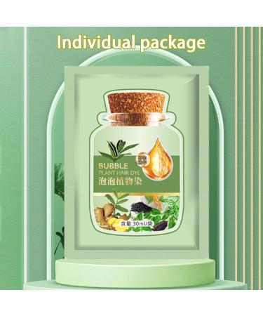 Natural Plant Hair Dye - 10Pcs Bubble Formula | Fast Coloring Mild Care Long-lasting Brown - 30ml Each - Buy Online on GoSupps.com