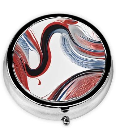 Marble Mixed Brown Round Pill Box - 3 Compartment Portable Travel Medicine Organizer | Decorative Pocket Purse Vitamin Holder - Buy Online on GoSupps.com