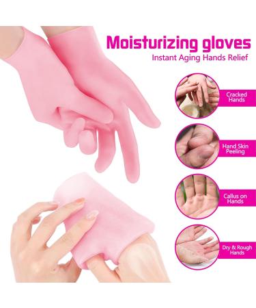 AiNinXun Silicone Socks Women Cracked Feet Silicone Socks Gloves Set Women Foot Spa Pedicure Silicone Socks Glove Moisturising Socks Women Silicone Foot Gel Socks Glove for Hands Feet Care Pink M(35-39) - Buy Online on GoSupps.com