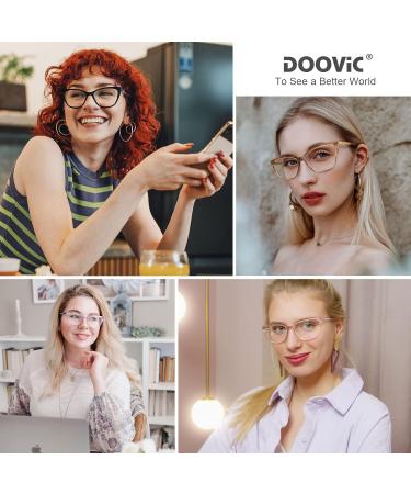 DOOViC Cat Eye Computer Reading Glasses for Women - Blue Light Blocking Anti Eyestrain 2.0 Strength Fashionable A-Champagne Design - Buy Online on GoSupps.com