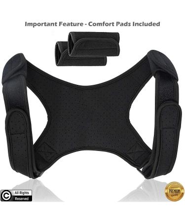 POAGL Posture Corrector for Men | Adjustable Upper Back Brace for Neck, Back, and Shoulder Pain Relief | Clavicle Support Brace for Kyphosis Straightening | Design Patented | Universal Fit | Black - Buy Online on GoSupps.com