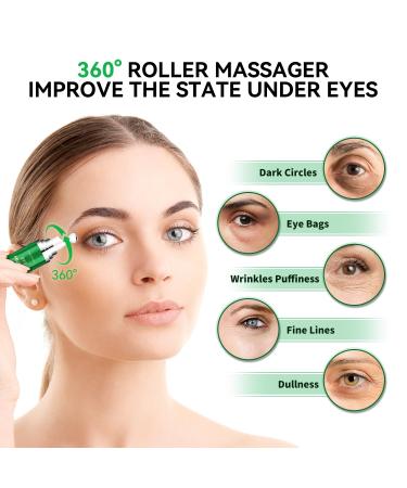 Caffeine & Retinol Eye Cream with 360 Roller - Hydrating & Anti-Aging Formula for Fine Lines Puffiness Dark Circles & Bags Moisturizing for Women & Men - Buy Online on GoSupps.com