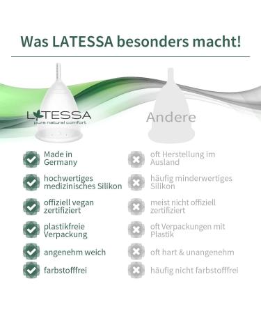 Latessa Menstrual Cup - BPA-Free Soft & Comfortable Period Cup - Made in Germany | S Size (1 Pack) - Ideal Gift for Women - Buy Online on GoSupps.com