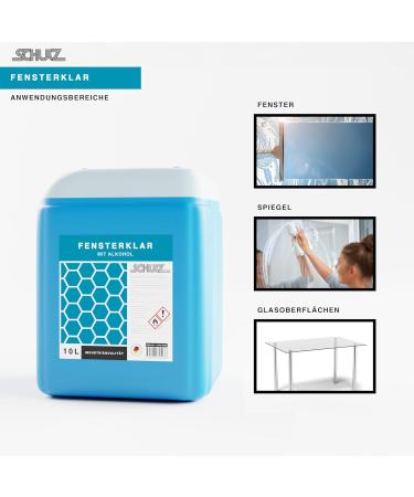 Schulz Glass Cleaner 10L Concentrate | Streak-Free Shine for Windows Mirrors & Glass Surfaces - Ideal for Home & Car - Buy Online on GoSupps.com