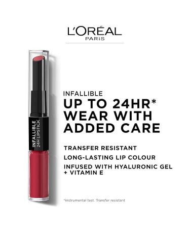 L'Or al Paris Infaillible 2-Step Lipstick 804 Metro Proof Rose - 24 Hour Hydrating Color & Lip Care Balm - Buy Online on GoSupps.com