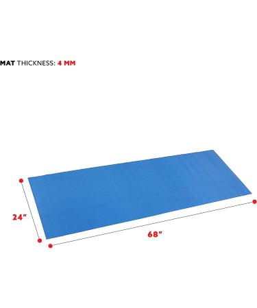 Sunny Health & Fitness Non-Slip Yoga Mat - 68x24 Blue - Buy Online on GoSupps.com