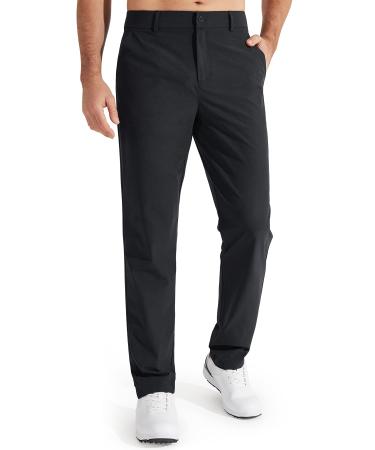Libin Men Golf Pants Stretch Slim Fit Auftag trousers 30 "/32" Quick-Drying Light comfort casual golf pants with bags waisten & stride length 32 30 black