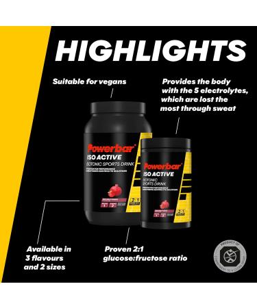 Powerbar Isoactive Red Fruit 1320g - Isotonic Sports Drink with 5 Electrolytes and C2MAX - 1.32 kg Pack - Buy Online on GoSupps.com