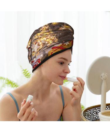 Christmas Tree Microfiber Hair Towel Wrap | Soft Super Absorbent Coral Velvet for Long Curly & Thick Hair | Quick Dry Hair Cap for Women - Buy Online on GoSupps.com