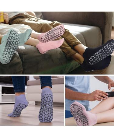Non Slip Yoga Socks with Grips - 6 Pairs, Medium Size for Women and Men - Ideal for Pilates, Ballet, Barre, Hospital - Anti Skid Barefoot Socks - Buy Online on GoSupps.com