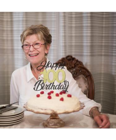 Sumerk 100 Cake Attachments for 100th Birthday Party | Gold & Black Decoration Accessories | Perfect for Celebrations - Buy Online on GoSupps.com