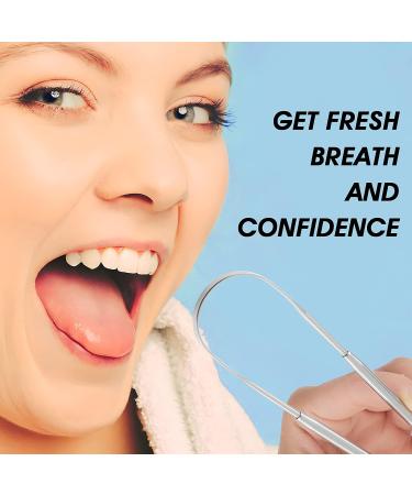 Stainless Steel Tongue Scraper Set for Adults - Oral Care Tool for Bad Breath - 2 Pack - Perfect for Travel and Home Use - Buy Online on GoSupps.com