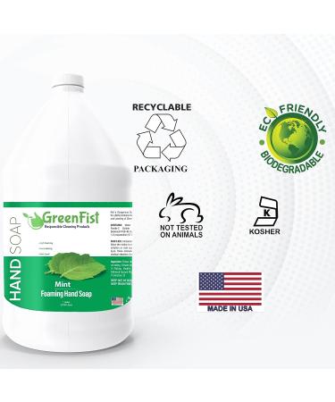 GreenFist Mint Scent Foaming Hand Soap Refill | Eucalyptus Inspired | Made in USA | 128oz (1 Gallon) - Buy Online on GoSupps.com