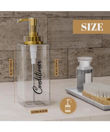 Akalin Shampoo and Conditioner Dispenser 16oz Set of 3 Refillable Shampoo and Conditioner Bottles with Pump 3 Clear Body Wash Dispenser for Shower Gold Soap Dispenser Bathroom (Clear) 3pcs 500ml Gold Pump Bottles - Clear - Buy Online on GoSupps.com