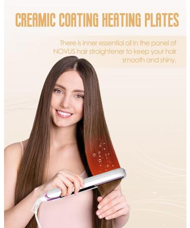 Buy NOVUS 1 Inch Ceramic Hair Straightener - 2-in-1 Flat Iron for Curls Fast Heat Travel-Friendly Dual Voltage 110-240V - Perfect Hot Tools for All Hair Types - Buy Online on GoSupps.com