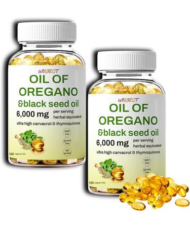 WUJECT Oil of Oregano Softgels 180 Count | 2 in 1 Formulated with Black Seed Oil 4X Strength Carvacrol & Thymoquinone | Non-GMO(1 Pack) - Buy Online on GoSupps.com