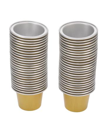 KIMISS Couvercles et Joints pour Dosettes de caf en Papier d'aluminium 50 Pi ces Compatibles avec les Capsules de caf de 15ml Comprend une Cuill re et une Brosse pour la Fra cheur (GOLD)