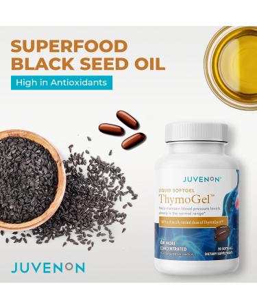 Juvenon Inc. ThymoGel - Black Seed Oil Blood Pressure Supplement (30 Softgels) - Natural Blood Pressure Support, Immune Boost, Memory & Focus, Joint Relief - Buy Online on GoSupps.com