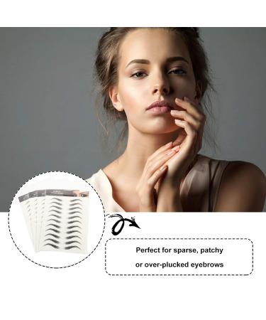 Lurrose Waterproof Eyebrow Tattoos Stickers - 4 Sheets, 6D Imitation False Eyebrows Transfers for Women (Black) - Buy Online on GoSupps.com
