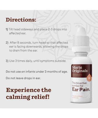 Marie Originals Herbal Earache Relief Eardrops | Homeopathic Remedy for All Ages | Swimmers Ear Drops | .5oz, 2-Pack - Buy Online on GoSupps.com