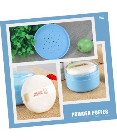 GAFOKI Baby Powder Puff Box - 16 Pcs Blue Plastic Makeup Powder Puff Travel Container - Foundation Dispenser for Baby and Child Body - Buy Online on GoSupps.com