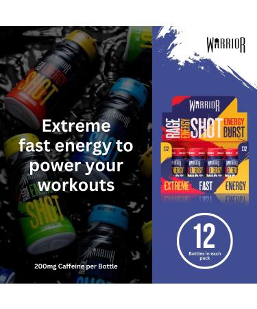 Warrior Rage Energy Shots Shot Drink - Energy - Pack of 12 - 60ml - Buy Online on GoSupps.com