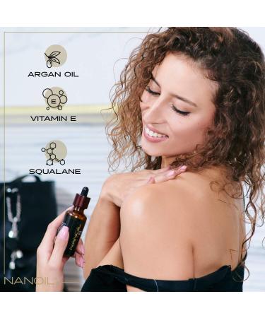 Nanoil Argan Oil 50ml - Pure Cold-Pressed Organic Oil for Hair Body & Face | Natural Care & Anti-Aging Solution - Buy Online on GoSupps.com