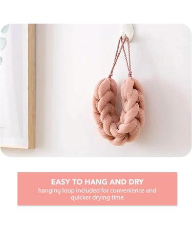 TADA Natural Beauty Back Loofah Scrubber with Handle - Exfoliating Pink Sponge for Shower & Body Care | International Shipping Available - Buy Online on GoSupps.com