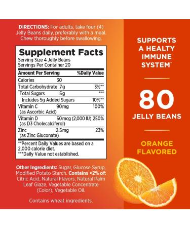 Nature's Bounty Immune Jelly Bean Vitamin C - Orange Flavor 80 Ct | Boost Immune Support - Buy Online on GoSupps.com