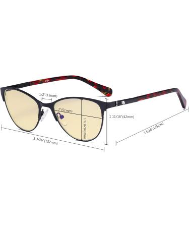 Eyekepper Stylish Cat-Eye Blue Light Blocking Glasses for Women - Yellow Filter Lens Acetate Temples with Crystals - Purple Color - Buy Online on GoSupps.com