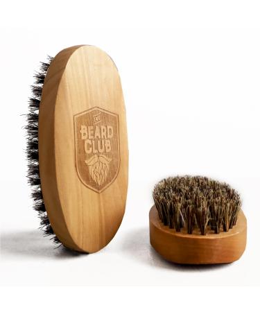 Beard Club Men's Boar Bristle Brush - Birchwood Grooming Tool for Styling Taming and Healthy Beard Growth Beard Brush