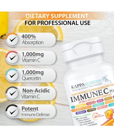 Quercetin 1 000mg Vitamin C 1 000mg Zinc 50mg Vitamin D3 5 000iu Selenium Copper Acerola Ginger Rutin Bitter Orange Rose Hips Echinacea Immune C Plus 14 in 1 Immune C Plus (120 Count) - Buy Online on GoSupps.com