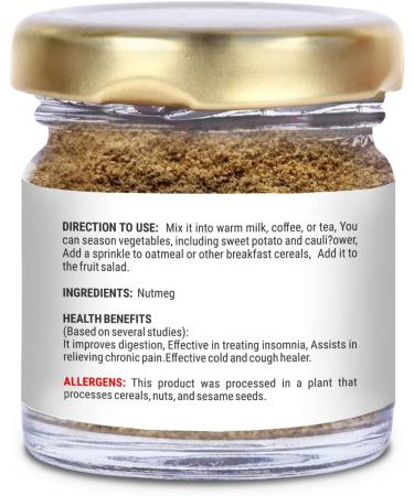 Dawn Lee Nutmeg Powder- Ground Jaiphal - Zero added Colours Fillers Additives & Preservatives- Farm Fresh Natural & Fresh- Gluten Free - 20 Gram - Buy Online on GoSupps.com