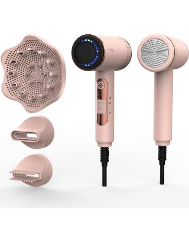 FUNTIN Hair Dryer Brushless Blow Dryer 2000w Ionic with Diffuser Brush Comb Nozzles  110 000RMP Brushless Motor  for Salon Professional Use Pink